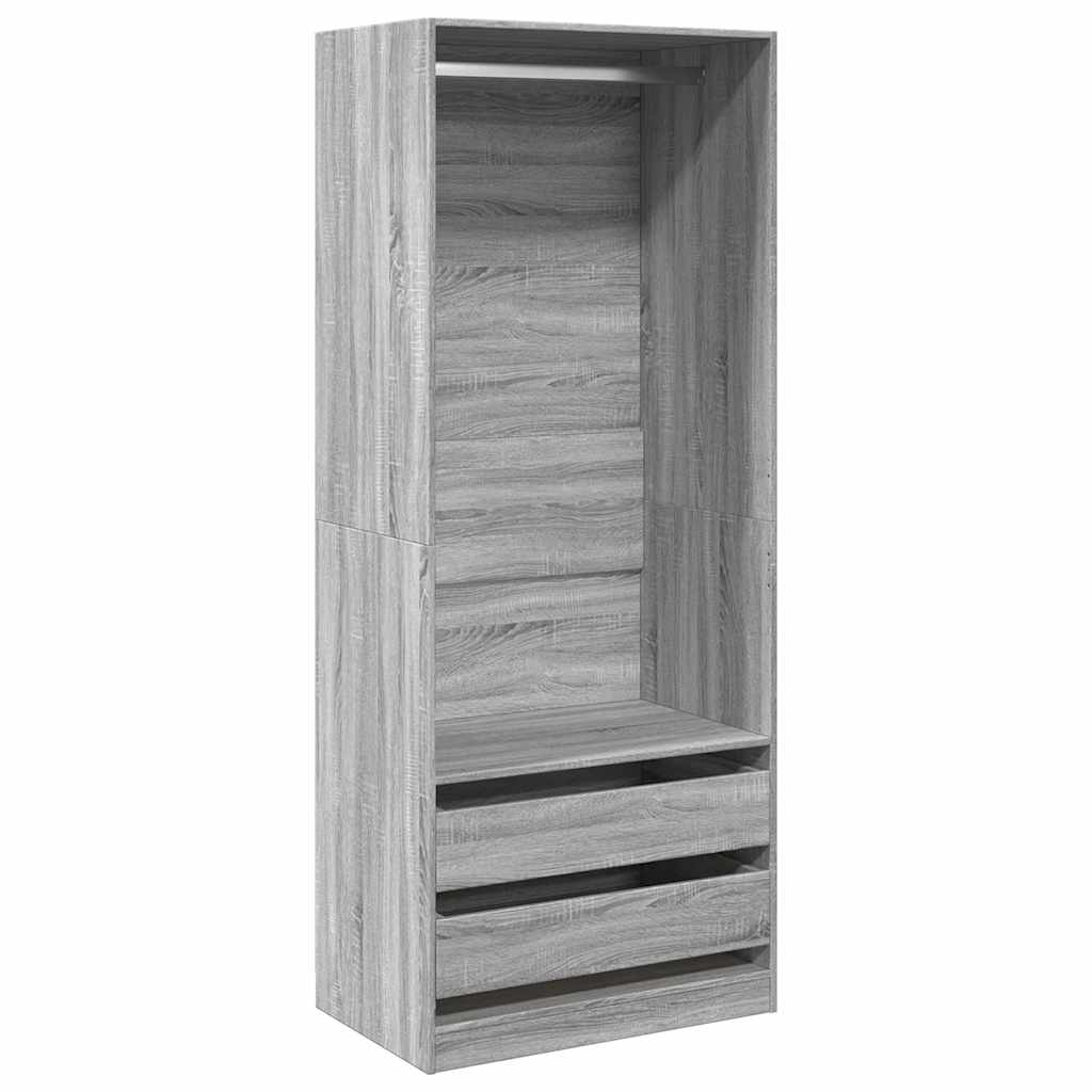 Wardrobe Grey Sonoma 80x50x200 cm Engineered Wood