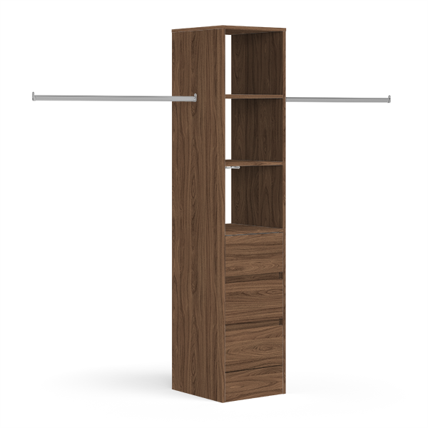 Interior Tower Unit With Drawers and Hanging Rail