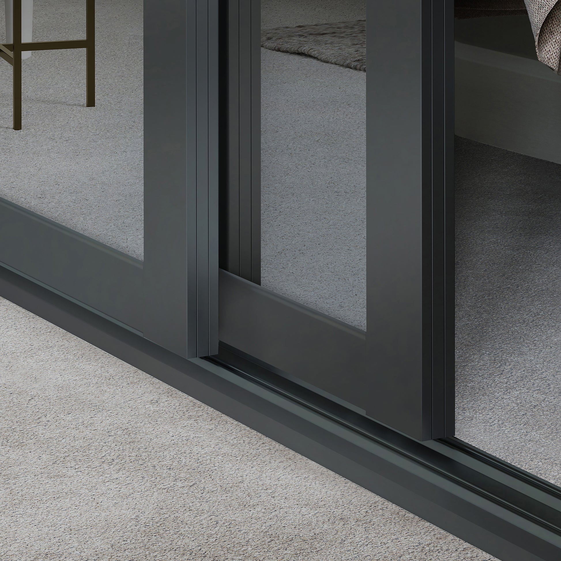 Shaker 3 Panel Mirror Sliding Wardrobe Door Kit