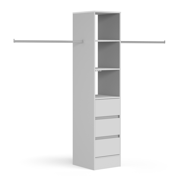Interior Tower Unit With Drawers and Hanging Rail