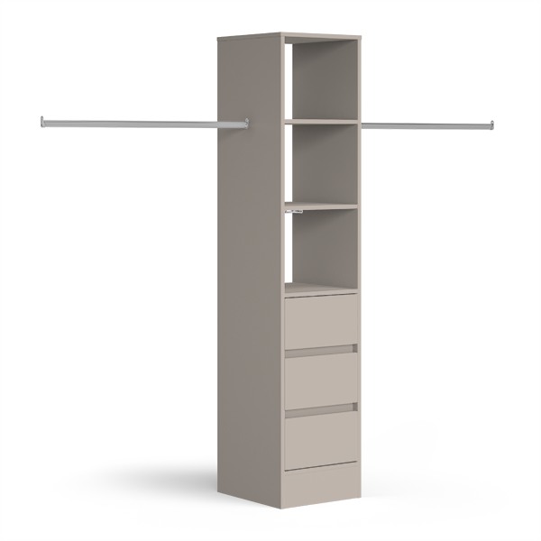 Interior Tower Unit With Drawers and Hanging Rail
