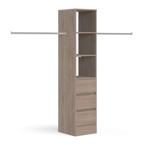 Interior Tower Unit With Drawers and Hanging Rail