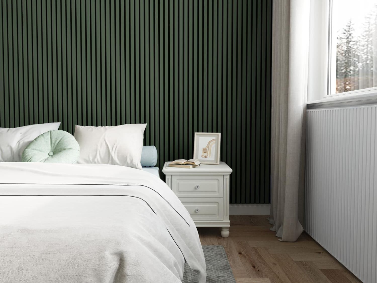 Coloured Acoustic Slatted Wall Panels