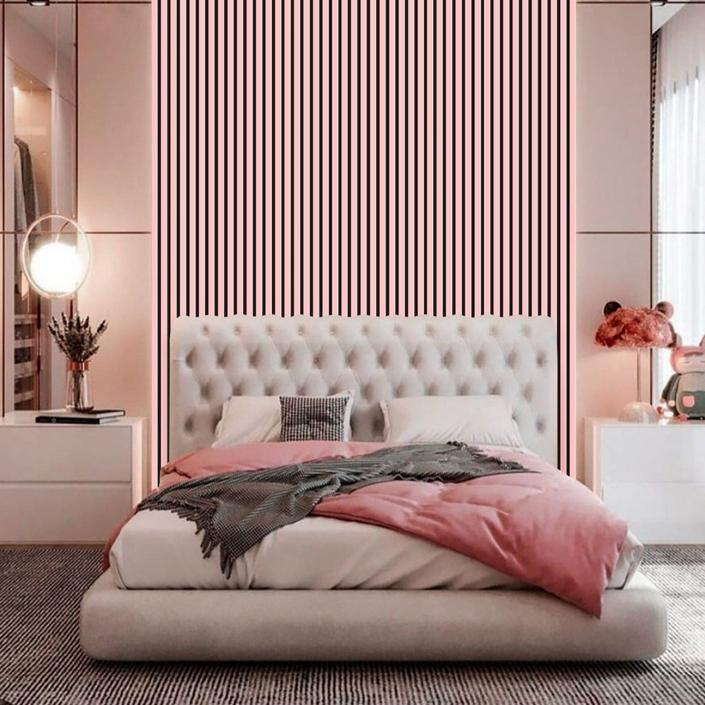 Coloured Acoustic Slatted Wall Panels