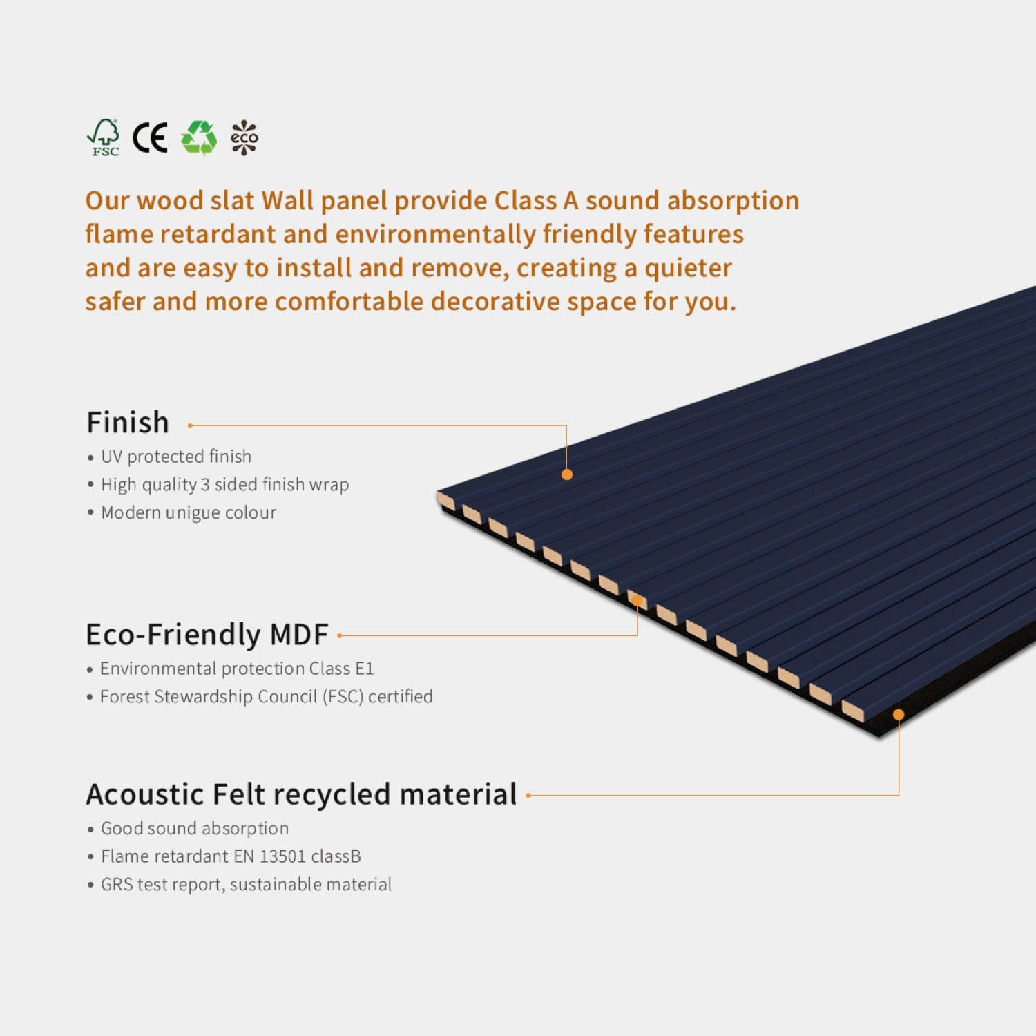 Coloured Acoustic Slatted Wall Panels-1