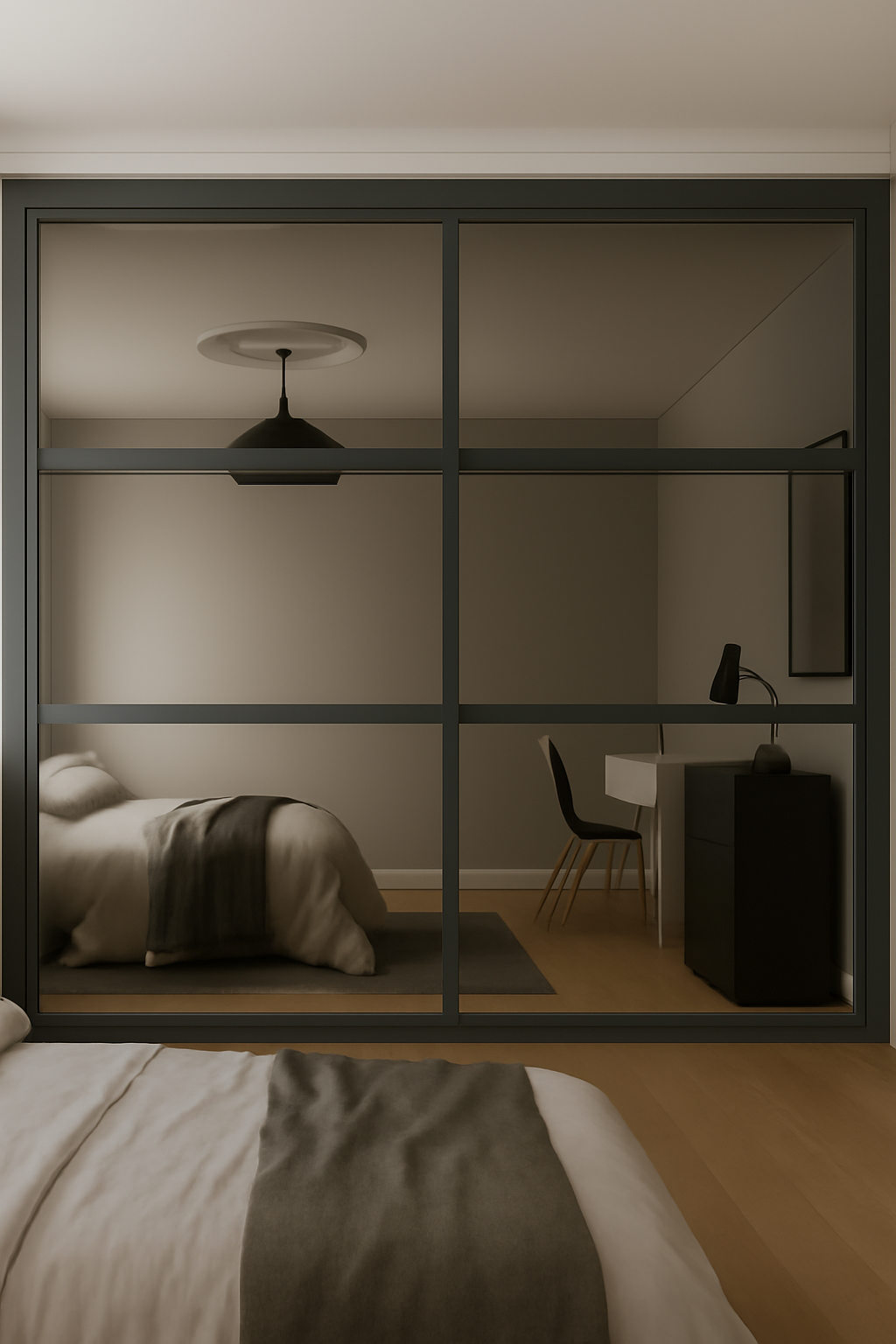 Shaker 3 Panel Mirror Sliding Wardrobe Door Kit