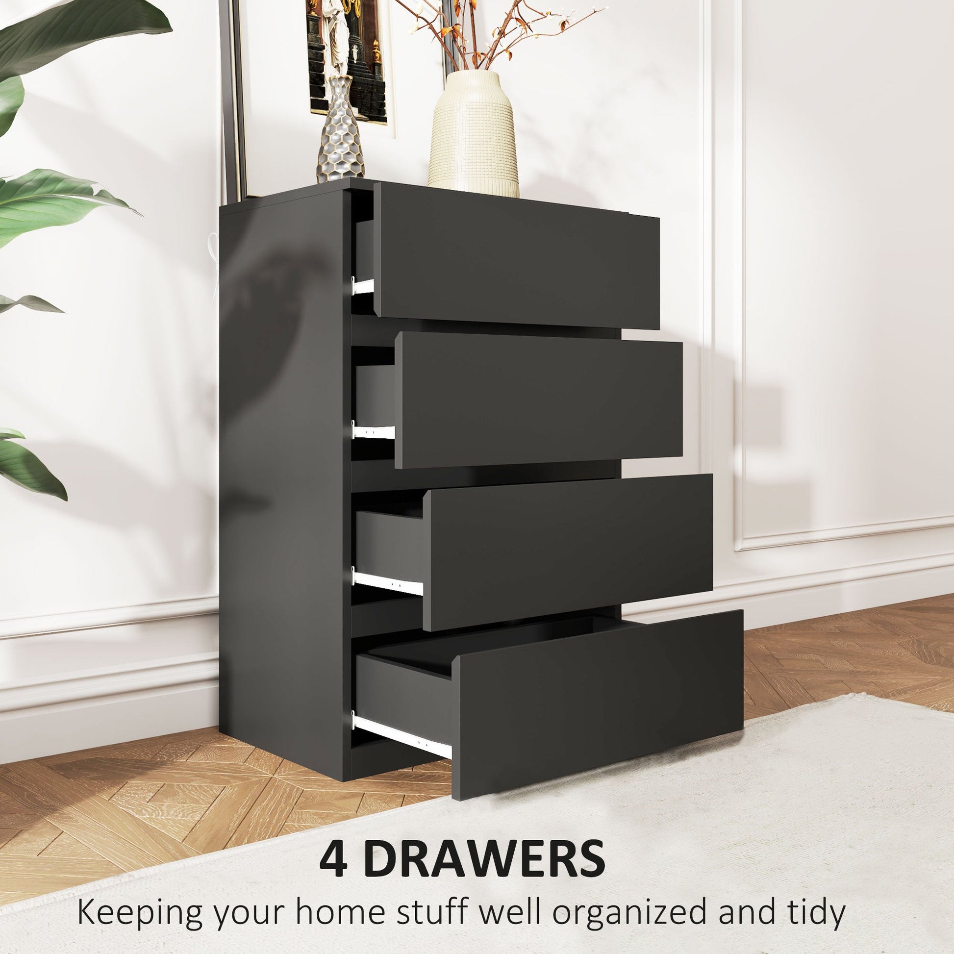 Chest of Drawers, 4-Drawer Storage Cabinets, Modern Dresser, Storage Drawer Unit for Bedroom-3