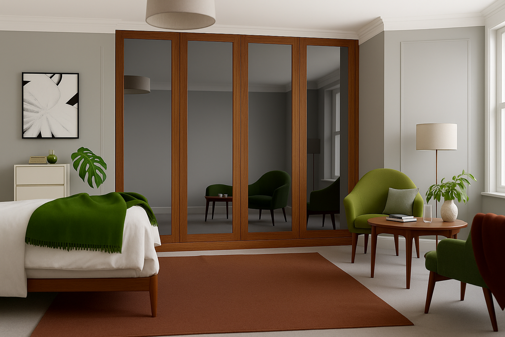 Shaker Full Mirror Sliding Wardrobe Door Kit