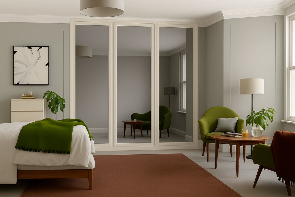 Shaker Full Mirror Sliding Wardrobe Door Kit