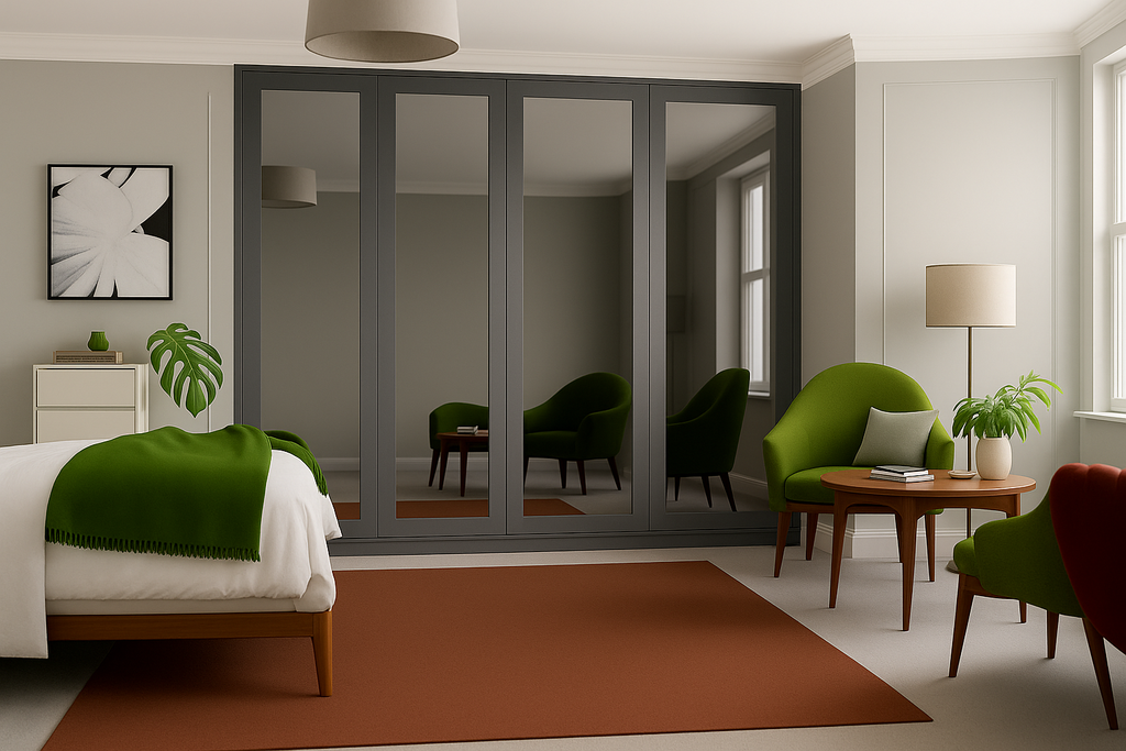 Shaker Full Mirror Sliding Wardrobe Door Kit