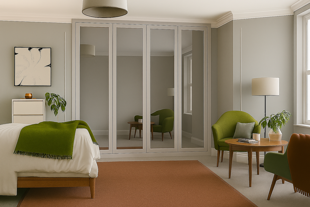 Shaker Full Mirror Sliding Wardrobe Door Kit