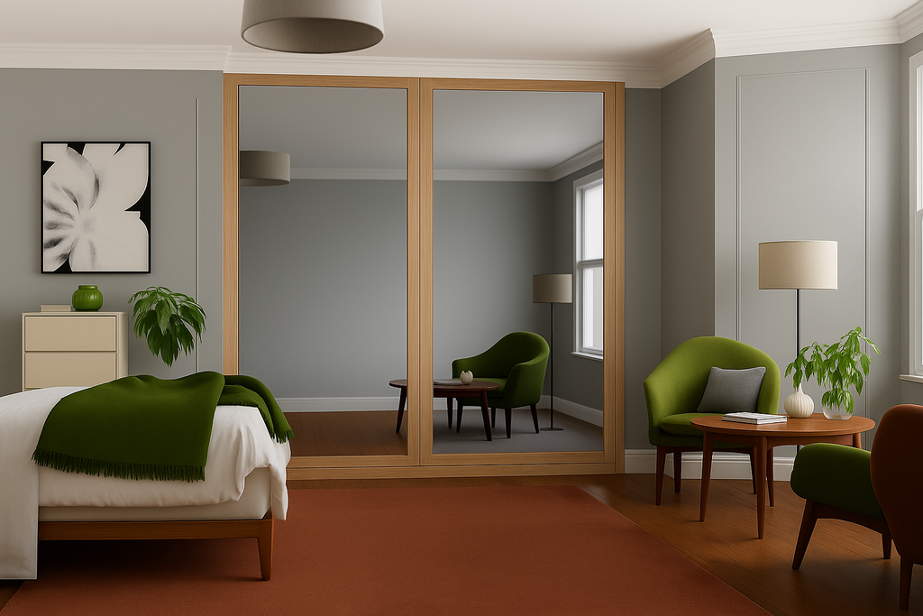 Shaker Full Mirror Sliding Wardrobe Door Kit