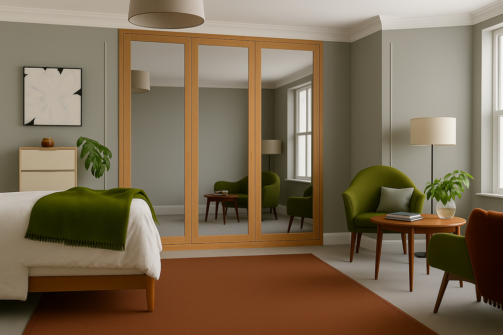 Shaker Full Mirror Sliding Wardrobe Door Kit